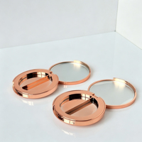 Boîtier de maquillage vide électroplaqué personnalisé avec LOGO pour fards à paupières, 2 couleurs, illuminateur et blush, avec miroir