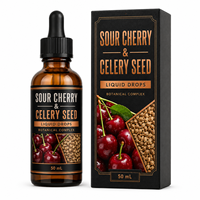 Gouttes botaniques de cerise aigre 50 ml avec graines de céleri, cerise aigre, bromélaïne, curcuma, vitamine C et pipérine – Vente en gros