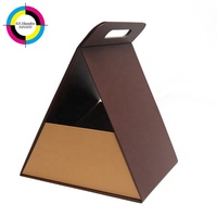 Boîte cadeau pliable de luxe en une seule pièce, hexagone brun et or, emballage rigide écologique pour cosmétiques, cadeaux et produits haut de gamme