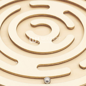 Jeu de labyrinthe en bois, jouet d'entraînement à l'équilibre circulaire, jouet éducatif Montessori, <span class=keywords><strong>casse</strong></span>-<span class=keywords><strong>tête</strong></span>, puzzle de planche à billes en acier - Product Image 5