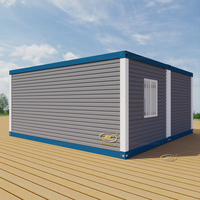 Maison conteneur modulaire préfabriquée en acier avec panneaux sandwich, toit en pente, bureau portable, espace de vie