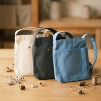 Sac bandoulière en coton épais gris foncé, vierge et personnalisable, sac fourre-tout à bandoulière, pochette de rangement pour le bureau et les trajets quotidiens