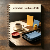 Revista de Estilo de Vida con Diseño Minimalista Bauhaus, Formas de Colores Primarios, Papel Recubierto de Tapa Dura, Impresión Offset