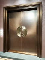 Porte d'entrée extérieure moderne en cuivre de luxe