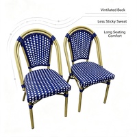 Chaise de salle à manger en rotin tressé pour extérieur, résistante aux intempéries, pour patio, jardin, restaurant