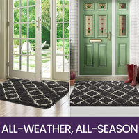 Tapis d'entrée absorbant et antidérapant pour intérieur et extérieur, profil bas, facile à nettoyer, lavable, pour la maison