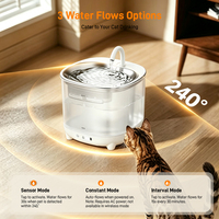 Fontaine à eau intelligente pour animaux domestiques, nouvelle conception, en acier inoxydable, multi-prises, rechargeable, à circulation automatique, en promotion