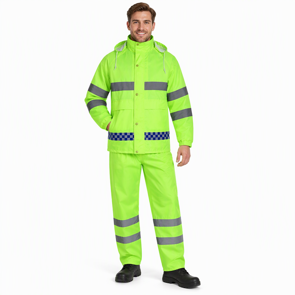 Wholesale ANSI Class 2 Waterproof Hi Vis Yellow Reflective Raincoat ...