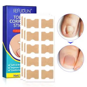 SEFUDUN 100 Uds cuidado profesional de las uñas de los pies levantador de uñas encarnadas tela elástica pegatinas de corrección adhesivas para uñas