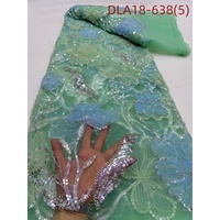 Dentelle française en tulle brodée à la main avec appliques, 5 yards, dernière mode, sequins, perles, fleurs 3D