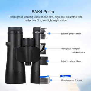 Jumelles de vision nocturne haute définition 10X50/12X50 en alliage d'aluminium et grossissement étanche en métal pour la chasse aux abeilles - Product Image 6