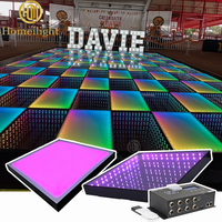 Piste de danse LED 3D miroir étoilé 20x20 pieds, vente en gros, pour usage extérieur et intérieur, éclairage de scène RGB magnétique filaire
