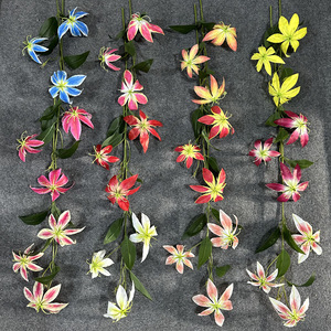 Fleurs artificielles en soie Lys Flamme, réalistes, pour décoration de mariage et de maison, moulage par injection XD-Flame Lily - Product Image 2