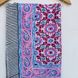 Block Printed Cotton Sarongs Handmade Floral Letter One-piece <b>Wrap</b> Pareo Scarf <b>Shawl</b> Beach Wear Wholesale Export Fashion - Product Image 6