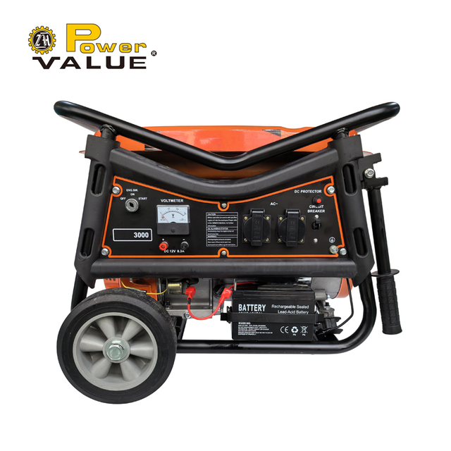 2.8kw 3kw Single-Phase Gasoline Generator 4-Stroke Engine Electrical Starter 50Hz AC for Home Use
