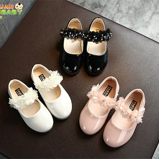 Girls Soft Soled Princess Kids ballerina student bowknot Autumn Children leather shoes for Dance Wedding Party