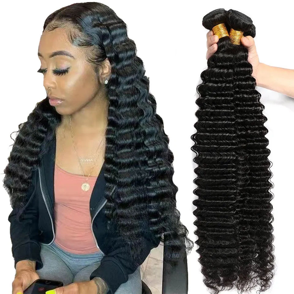 China 10a grade Deep wave brazilian virgin human hair extension,natural hair extension,real remy virgin hair extensions vendors