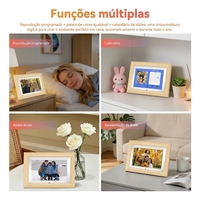 Cadre photo numérique Wi-Fi de 7 pouces en ABS transparent avec vidéo, batterie rechargeable, rotation automatique, logo personnalisé, cadeau