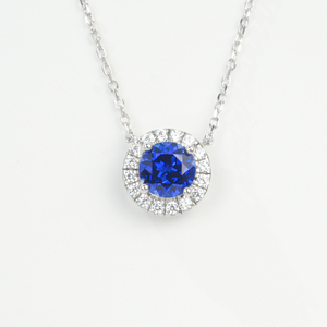 Collar con Colgante de Zafiro Cultivado en Laboratorio, Plata de Ley 925, Joyería Fina de Lujo para Uso Diario, Fiestas y Eventos Nocturnos, Joyería para Mujer - Product Image 3