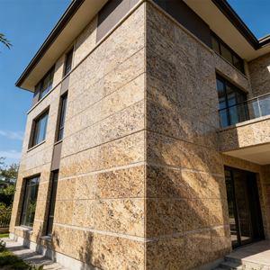 Dalle de granit Giallo California naturel poli de qualité supérieure, moderne, coupée sur mesure pour usage extérieur, design graphique - Product Image 5