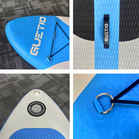 Planche de surf gonflable en PVC pour enfants, noir et bleu avec pagaie