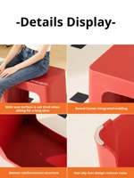Tabouret carré empilable en plastique épais, style minimaliste, multifonctionnel, pour la maison, la salle à manger, comme banc à chaussures, pour l'intérieur et les restaurants