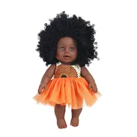 Muñeca de vinilo negra hecha a mano con estampado de cera africana para niños, muñeco de moda, 2022