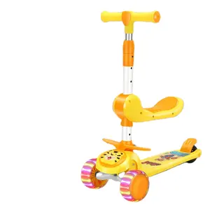 Scooter per bambini all'ingrosso tre in uno scooter per bambini può sedersi e guidare uno scooter musicale per auto per bambini di 2-12 anni