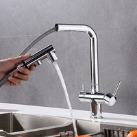 Robinet de cuisine cascade moderne à 1 poignée, à poser sur plan, avec douchette extractible, mitigeur chaud/froid en laiton à valve céramique, garantie 5 ans
