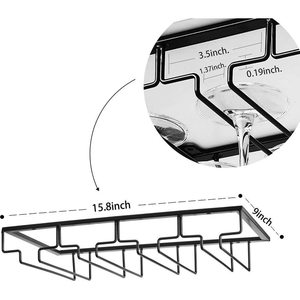 <strong>Under</strong> <strong>Cabinet</strong> Stemware <strong>Wine</strong> Glass Holder <strong>Rack</strong> 12 Glasses <strong>Storage</strong> Hanger Metal Organizer <strong>Rack</strong> for Bar Kitchen - Product Image 3