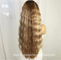 Peluca de Cabello Virgen Realista con Nudos Hechos a Mano y Encaje Superior, Aspecto de Cuero Cabelludo Natural, Larga y Ondulada, Color Castaño Ceniza con Balayage para Aumentar el Volumen