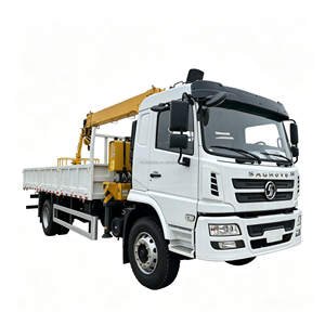 Camion de fret SHACMAN 4x2 de taille moyenne avec grue télescopique à flèche droite et benne basculante - Product Image 1
