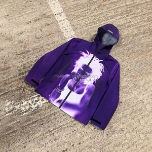 Vestes coupe ample personnalisées de créateur, coupe-vent d'extérieur à capuche, manteau imprimé sur toute la surface, veste coupe-vent en nylon souple imperméable - Product Image 1