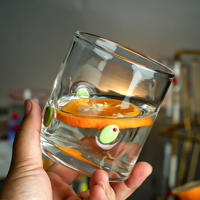 Hittebestendige BPA-vrije glazen tumblers met fruitmotief, promotionele cadeau, Boheemse stijl, bedrukt, cocktailglazen, voor keuken en feestjes