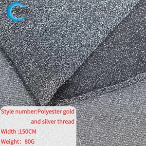 Tessuto in Tricot Lurex <span class=keywords><strong>Spandex</strong></span> Ecologico con Glitter Metallizzato, Tinto in Filo, Asciugatura Rapida, Morbido, Leggero, Elasticizzato in 4 Direzioni, per Ragazzi, Basso MOQ - Product Image 6