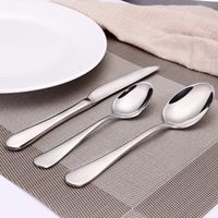 SS410 Accueil Restaurant Hôtel Argenterie Ensemble Couteau Fourchette Cuillère En Acier Inoxydable Couverts Ensemble De Couverts