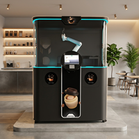 Distributeur automatique intelligent entièrement automatisé à usage commercial avec bras robotisé pour café fraîchement moulu dans un centre commercial