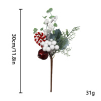 Fleurs artificielles de Noël faites à la main avec des branches de clochettes de bonbons blanches/rouges pour la décoration de la maison