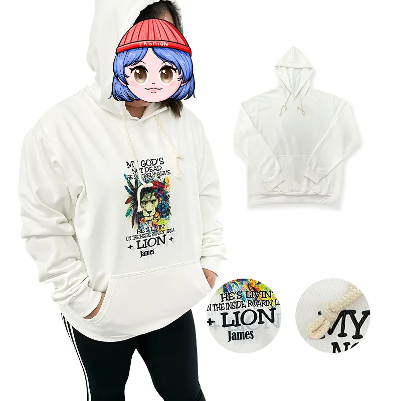 Sublimation Oversized Pullover 100% Polyester hoodies Machine Washable Youth Hooded Sweatshirt with drawstring on Hood