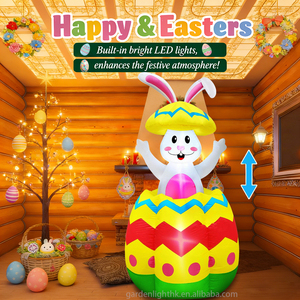 กระต่ายอีสเตอร์เป่าลมสูง 5.7 ฟุต กระโดดขึ้นลงได้ ตกแต่งงานปาร์ตี้ธีมไข่อีสเตอร์หลากสีสัน สำหรับตกแต่งสวน - Product Image 6