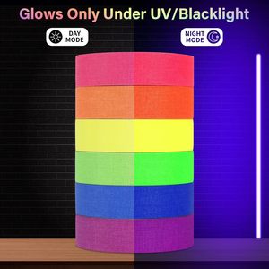 Ruban adhésif fluorescent réactif aux UV, ruban de marquage haute visibilité néon pour la scène, la production d'événements, les tournages de films, l'identification et la codification des câbles - Product Image 2