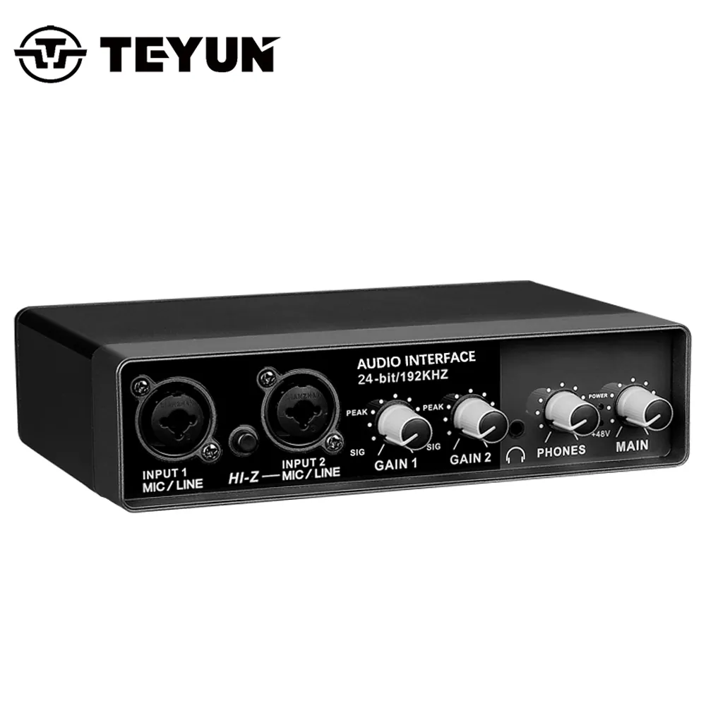 Teyun Q-22 Nieuwe Professionele Externe Mixer Live Voorversterker Usb Opname Geluidskaart Audio Interface