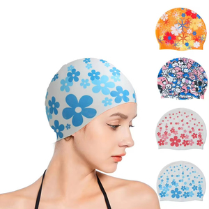 <span class=keywords><strong>Bonnet</strong></span> <span class=keywords><strong>de</strong></span> <span class=keywords><strong>bain</strong></span> imprimé fleur imperméable pour hommes et femmes adultes et enfants protecteur d'oreille haut printemps - Product Image 2