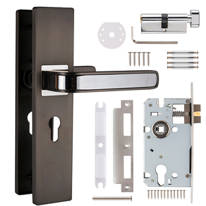 Juego <span class=keywords><strong>de</strong></span> Manijas <span class=keywords><strong>de</strong></span> Puerta <span class=keywords><strong>de</strong></span> Aleación <span class=keywords><strong>de</strong></span> Zinc Gris Cromado <span class=keywords><strong>de</strong></span> Alta Calidad, Cerradura Moderna para Entrada Principal Interior, Poignée <span class=keywords><strong>de</strong></span> Porte - Product Image 2