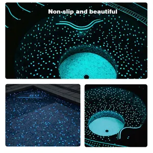 Piastrelle Bluwhale fornitura di fabbrica all'aperto 1x1 blu porcellana smaltata fluorescente luminoso piscina mosaico bagliore nel buio delle piastrelle della piscina