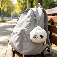 Porte-clés en peluche Grumpy Bun de 8 cm, jouet en peluche doux, pendentif personnalisé en forme de pain vapeur de dessin animé, breloque de sac, cadeau