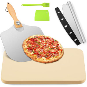 FLYWOD Produit Tendance 2026 Kit d'Accessoires pour la Préparation de Pizzas : Ensemble Pierre à <span class=keywords><strong>Pizza</strong></span> avec Pelle à <span class=keywords><strong>Pizza</strong></span>, Coupe-<span class=keywords><strong>Pizza</strong></span>, Papier Cuisson et Coupe-Plaquettes - Product Image 1