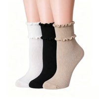 Chaussettes fines d'hiver pour femmes en élasthanne respirantes, compression CLASSE 2, motif en dentelle à volants, imprimé numérique, motif dessiné à la main