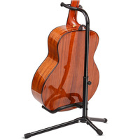 Vente en gros de haute qualité en métal noir musical électrique simple plié trépied guitare ukulélé support