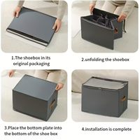 Boîte de rangement pliable grande capacité pour chaussures avec couvercle, anti-poussière et étanche, pour bottes et vêtements, multifonctionnelle pour chambre à coucher